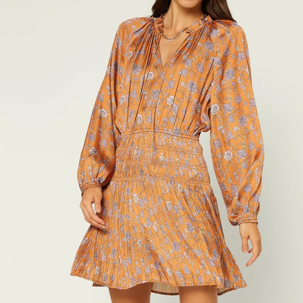 Current Air Orange Long Sleeve Sundress